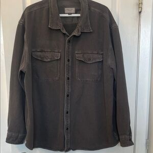American Eagle Outfitters Men's Charcoal Button-Up Work Shirt Jacket